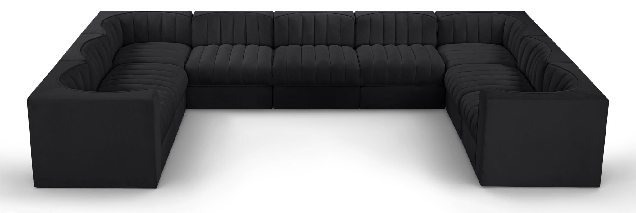 Rummi - Velvet Performance Fabric Upholstered 9 Piece Modular Sectional - Stylish Home Furniture