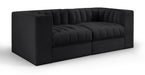 Rummi - Velvet Performance Fabric Upholstered 2 Piece Modular Loveseat - Stylish Home Furniture