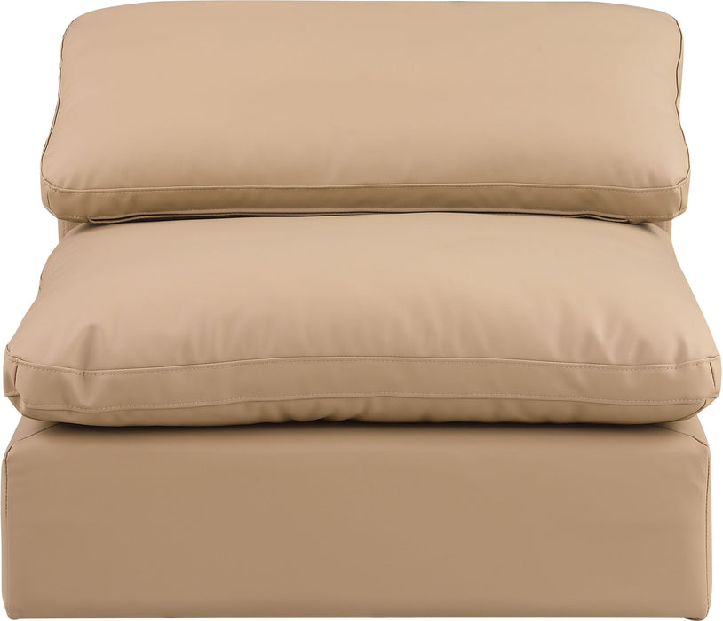 Comfy - Faux Leather Armless Chair - Tan - Stylish Home Furniture