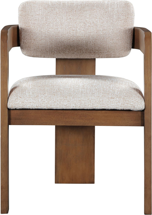 Sacha - Linen Dining Chair With Brown Base (Set of 2)
