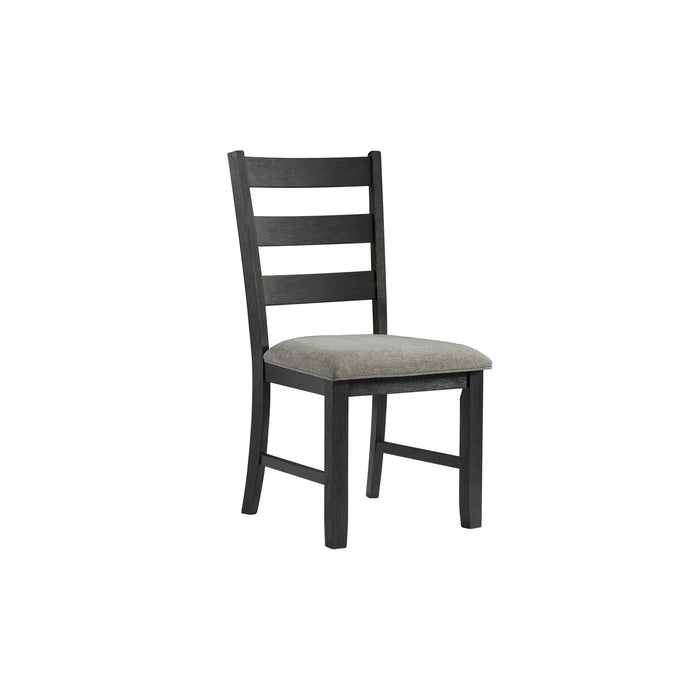 Martin - Dining Side Chair With Gray Fabric (Set of 2) - Black Finish - Stylish Home Furniture