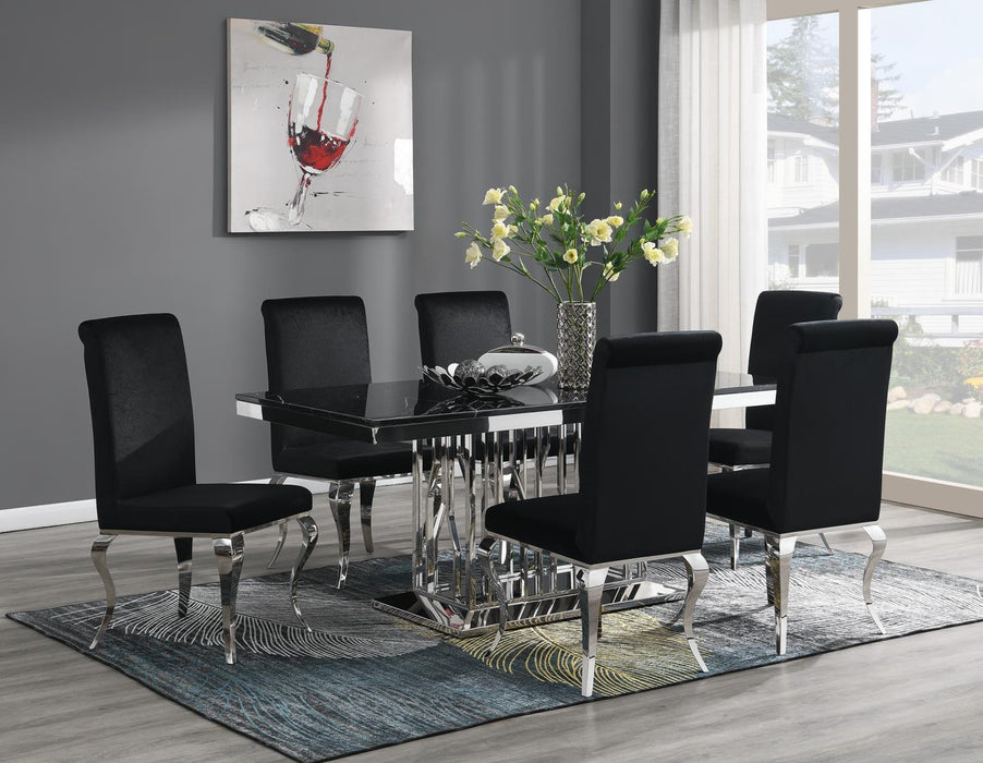 G-081-T-BLACK - Marble Dining Table - Black