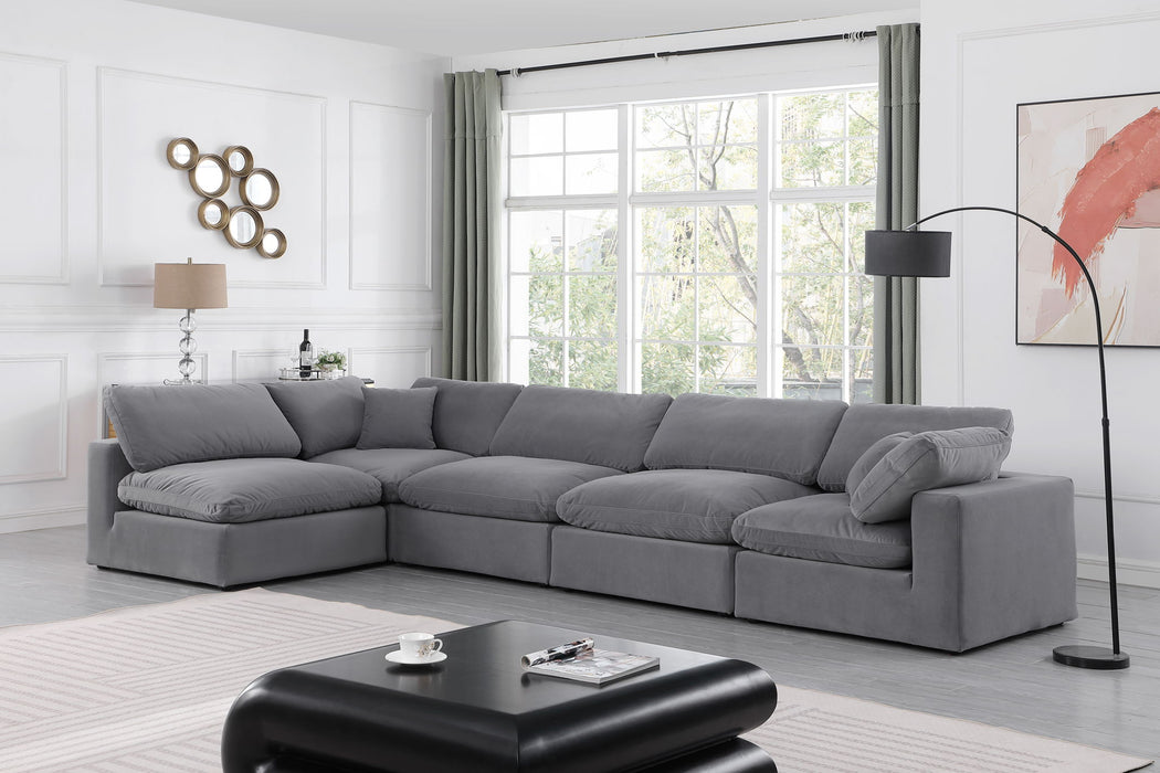 Comfy - 5 Piece Velvet Modular Sectional