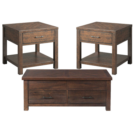 Jax - 3 Piece Occasional Table Set (Lift Top Coffee & Two End Tables) - Cherry - Stylish Home Furniture