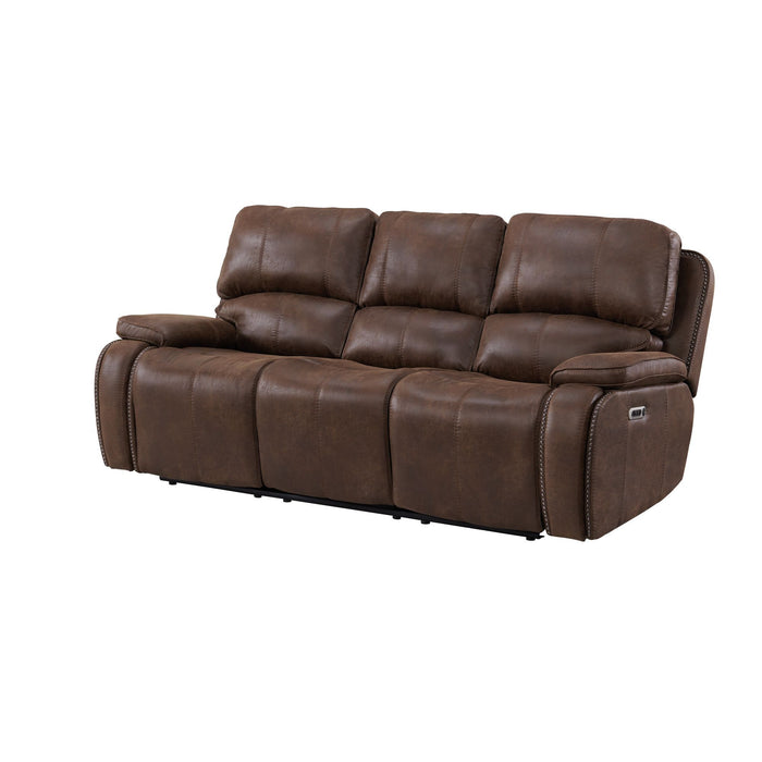 Atlantis - Power Motion Sofa With Power Motion Head Recliner - Heritage Brown - Stylish Home Furniture