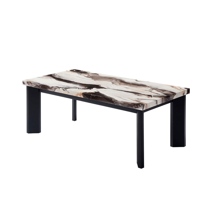 Strata - Faux Marble 3 Piece Occasional Set (1 Coffee & 2 End Tables) - Black / White - Stylish Home Furniture