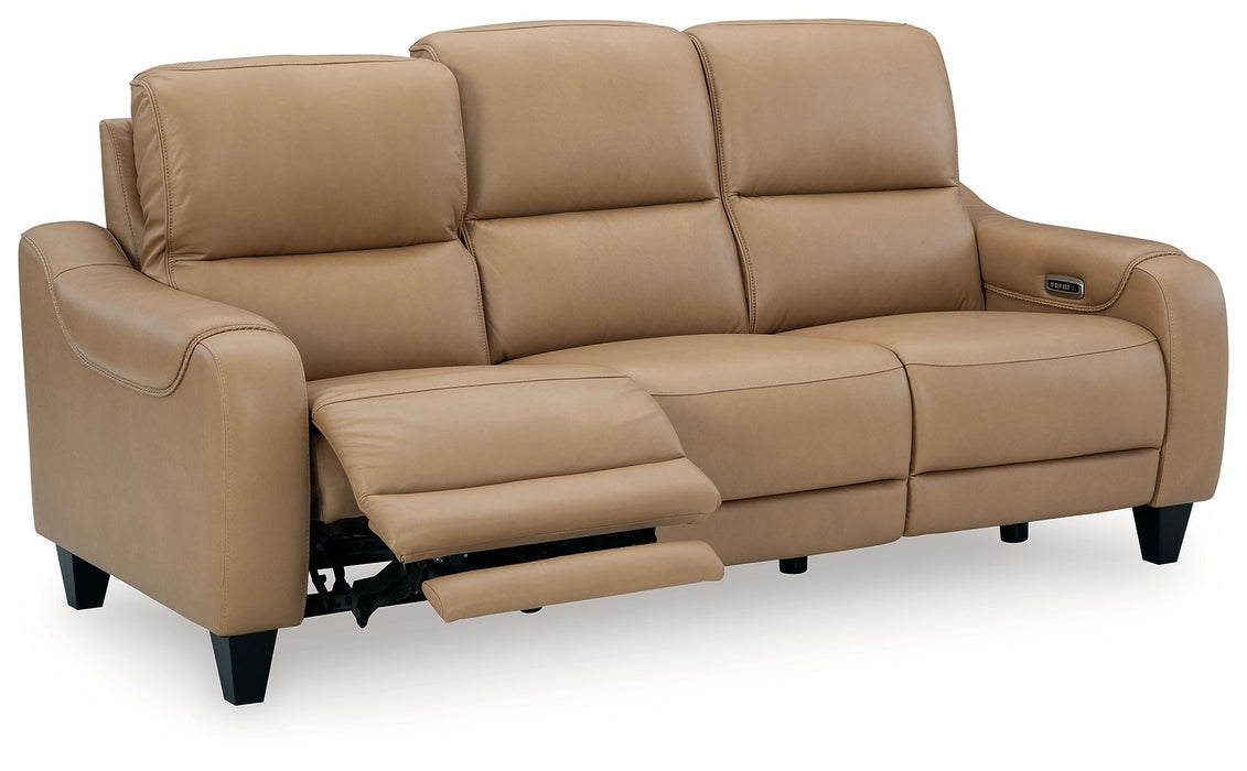 Mosswell - Power Reclining Sofa With Adj Headrest - Toffee - Stylish Home Furniture