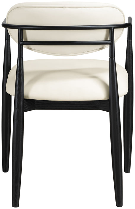 Riccio - Faux Leather Dining Arm Chair (Set of 2) - Black Frame