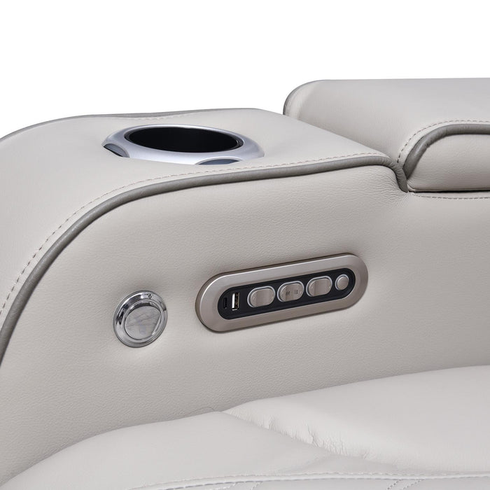 U71 - Power Reclining With Power Headrest, Massage, Heat, Ambient Lighting, Storage Arms / USB And Wireless Charger - Gray
