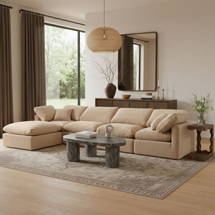 Indulge - Velvet 5 Piece Modular Sectional With Chaise