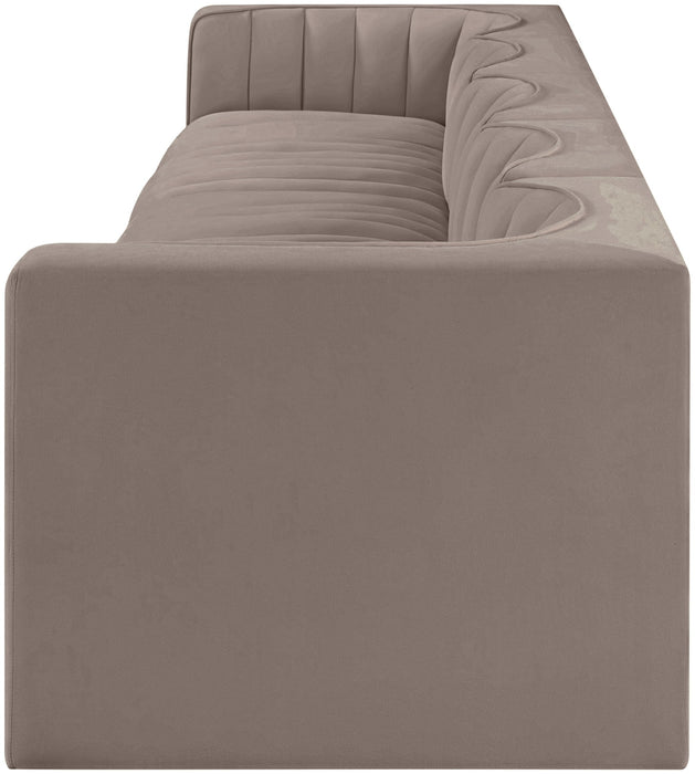 Rummi - Velvet Performance Fabric Upholstered 5 Piece Modular Sofa - Stylish Home Furniture