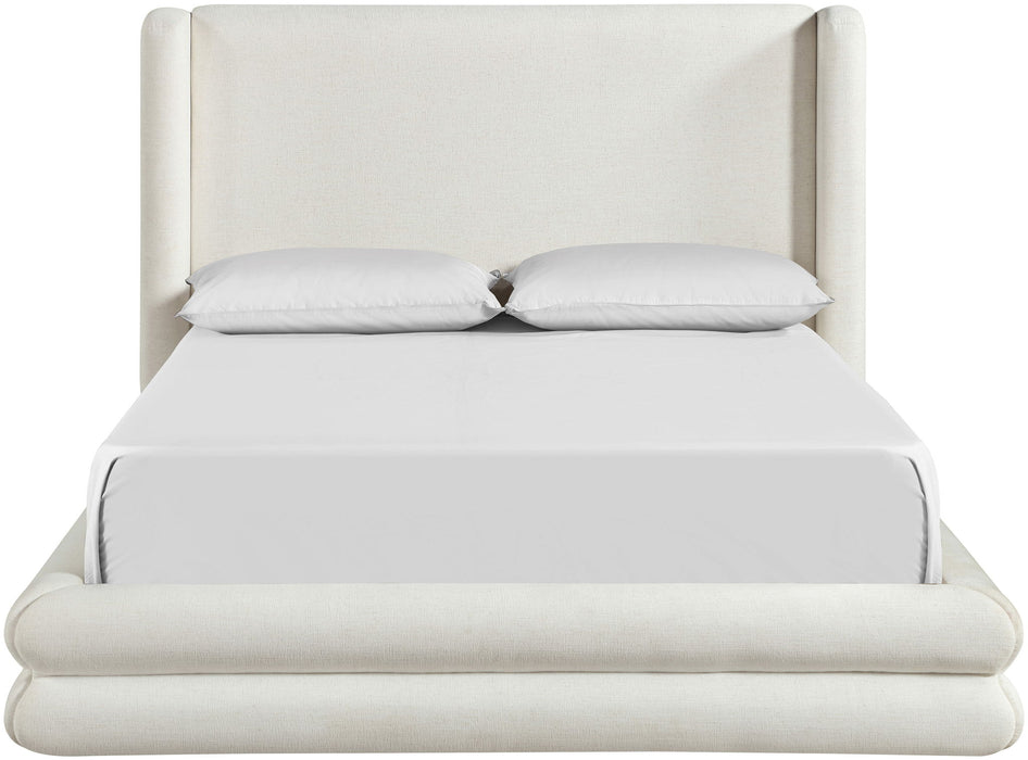 Chandra - Linen Textured Fabric Upholstered Bed