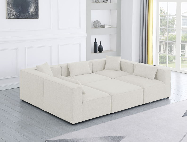 Cube - Linen 6 Piece Modular Sectional