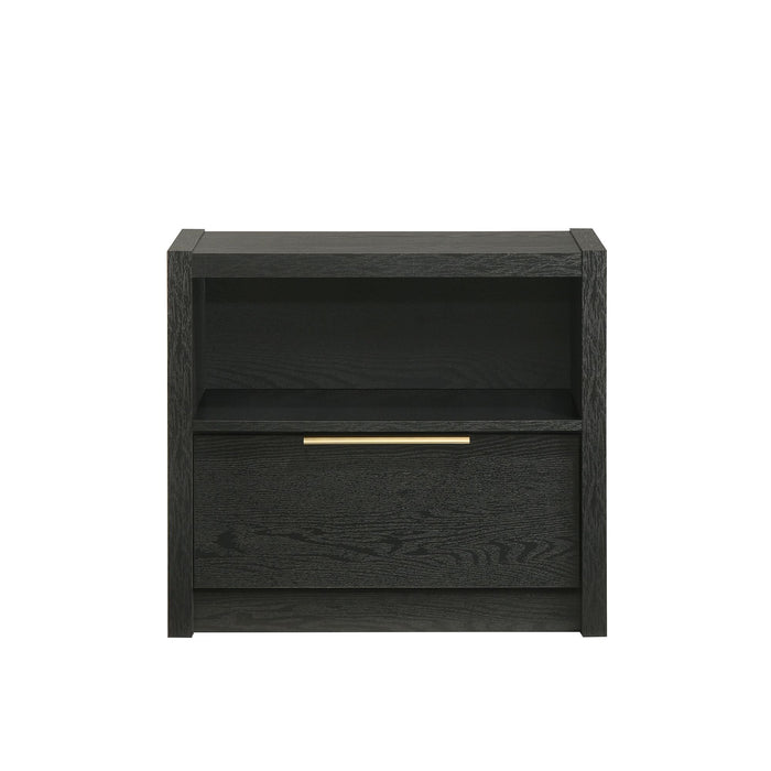 South Bend - Nightstand With USB - Black - Stylish Home Furniture