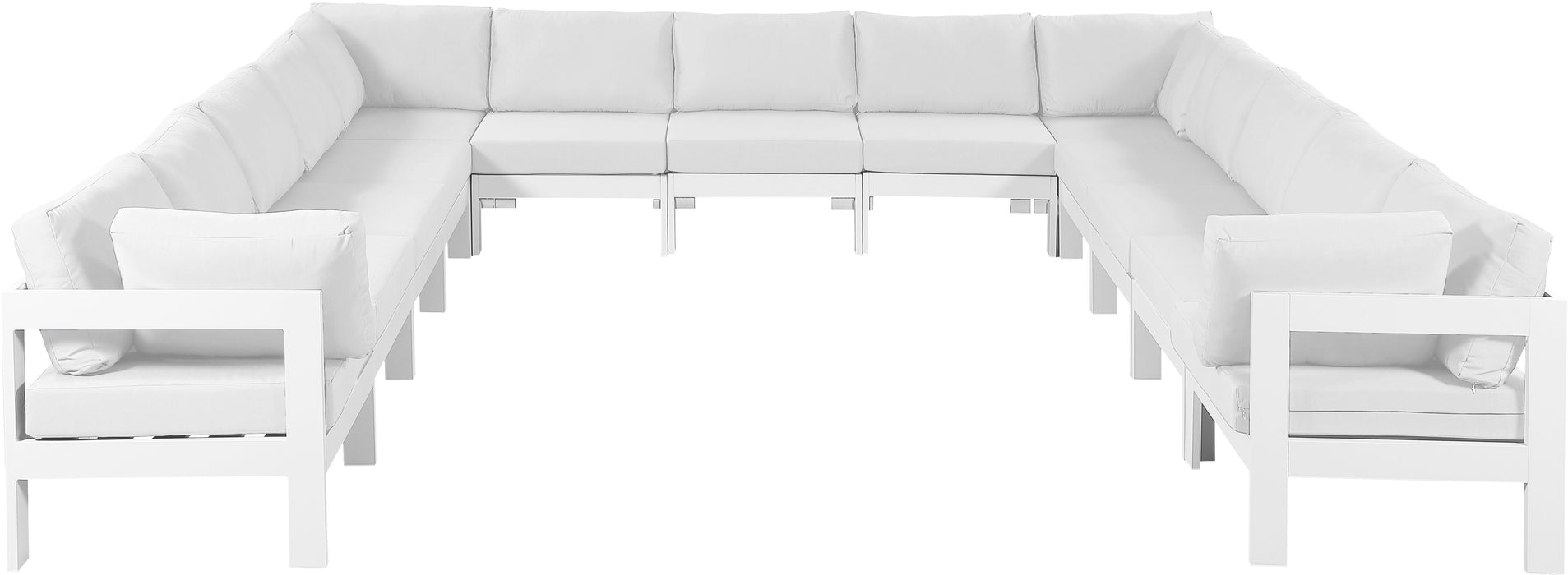 Nizuc - Outdoor Patio Modular Sectional 13 Piece - White - Fabric