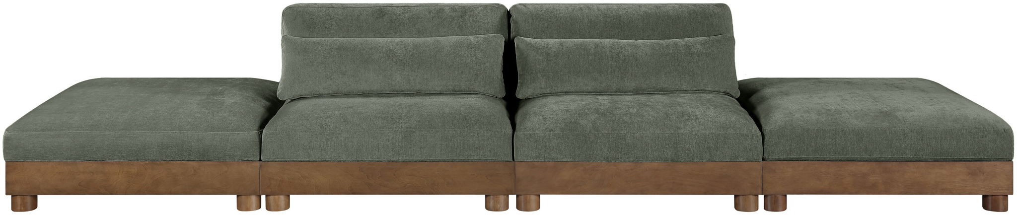 Turin - Chenille Fabric Upholstered Modular Sectional - Green
