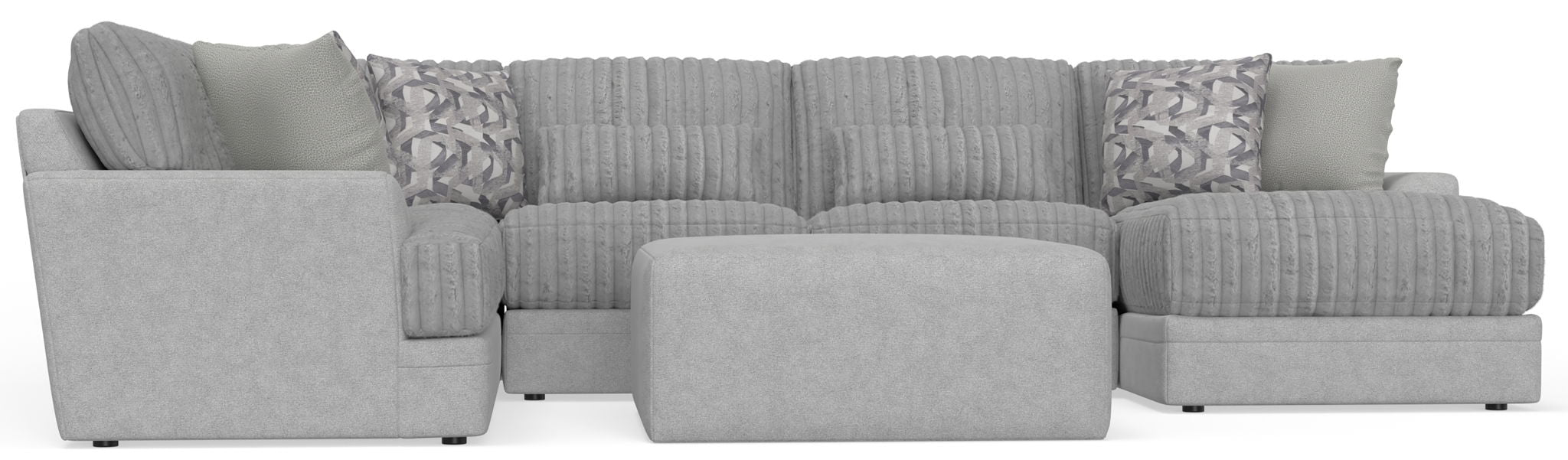 Titan - Sectional With Comfort Coil Seating, Cocktail Ottoman And Accent Pillows Included