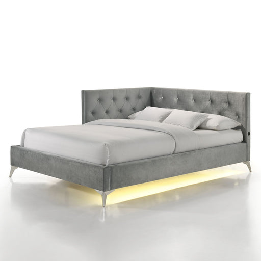 Amberley - Full Upholstered Corner Bed With LED And USB - Stylish Home Furniture