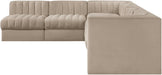 Rummi - Velvet Performance Fabric Upholstered 6 Piece Modular Sectional - Stylish Home Furniture