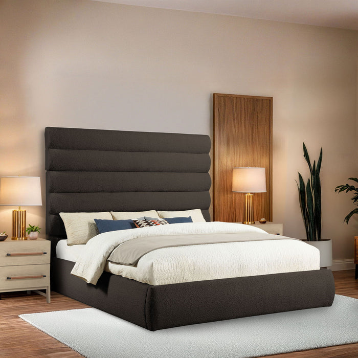 Adam - Boucle Fabric Bed With 70.5" Headboard - Stylish Home Furniture