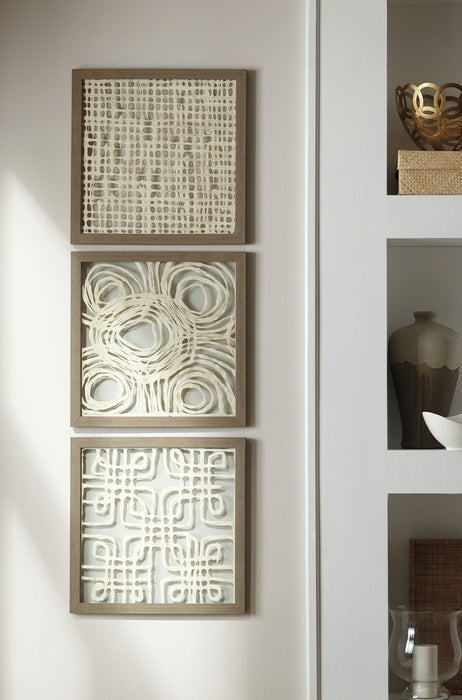 Odella - Wall Decor Set (Set of 3) - Cream / Taupe - Stylish Home Furniture