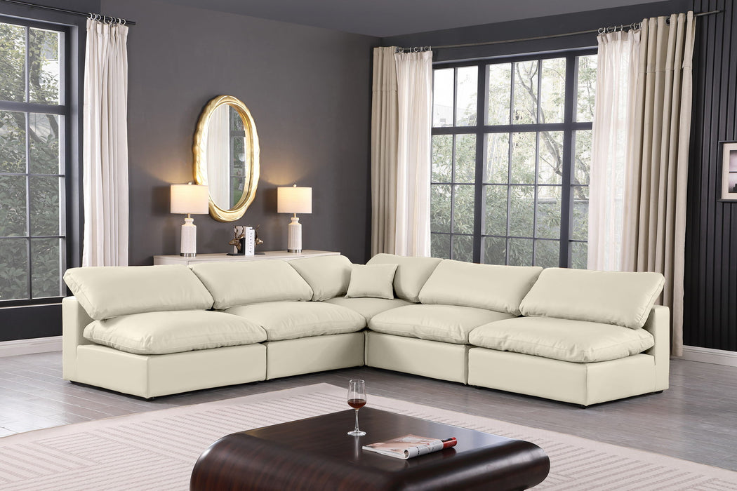 Comfy - 5 Piece Faux Leather Modular Corner Armless Sectional - Stylish Home Furniture