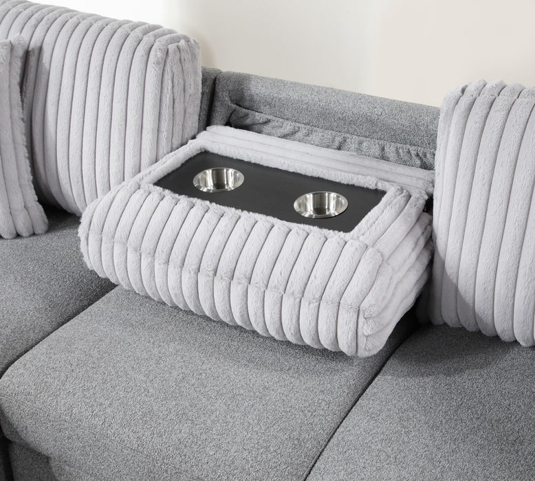 U390 - Sofa Chaise Sectional - Gray - Stylish Home Furniture