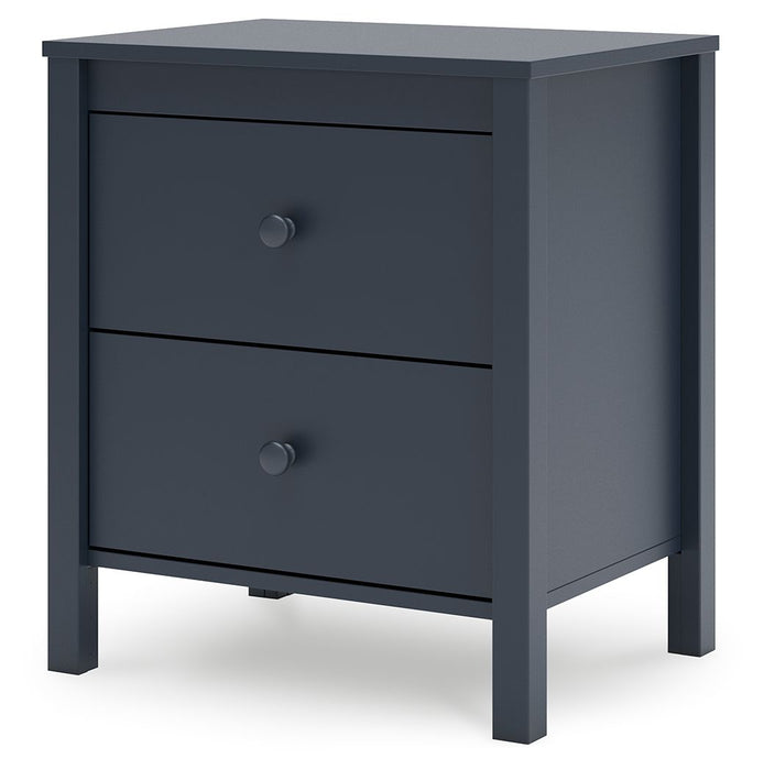 Simmenfort - Navy Blue - Two Drawer Night Stand