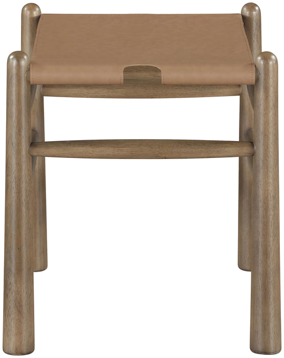 Santos - Faux Leather Upholstered Bench - Walnut Frame