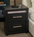 Shoralli - Two Drawer Night Stand - Black - Stylish Home Furniture