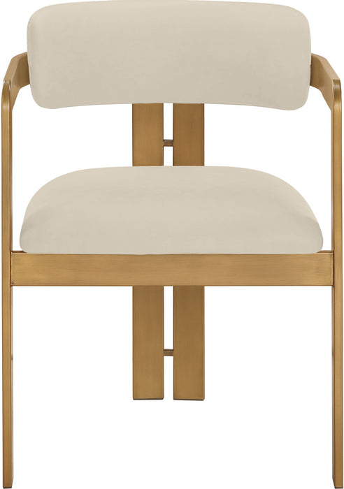 Aurum - Vegan Leather Upholstered Dining Chair With Brushed Brass Base (Set of 2)