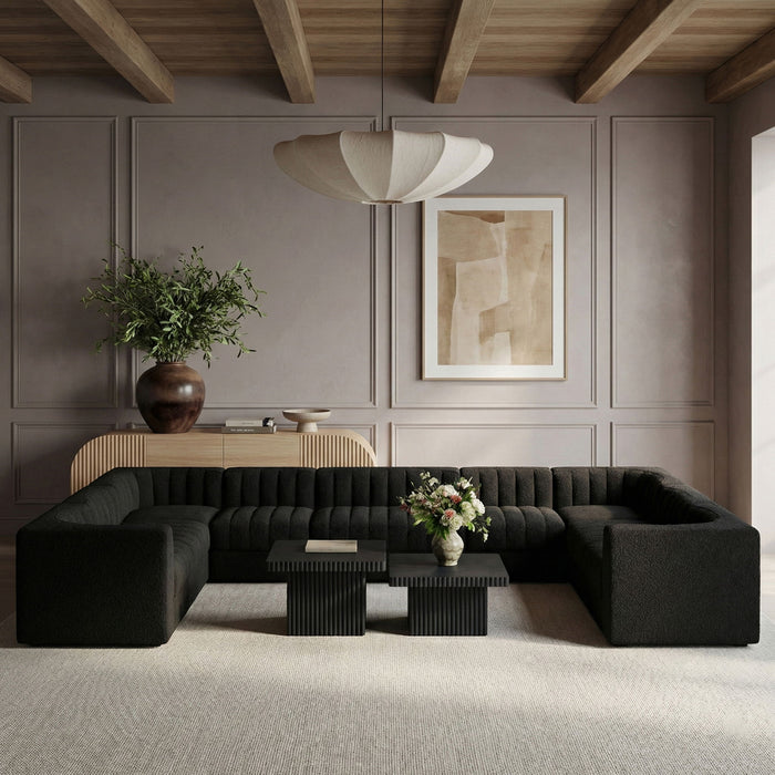 Rummi - Velvet Performance Fabric Upholstered 10 Piece Modular Sectional - Stylish Home Furniture