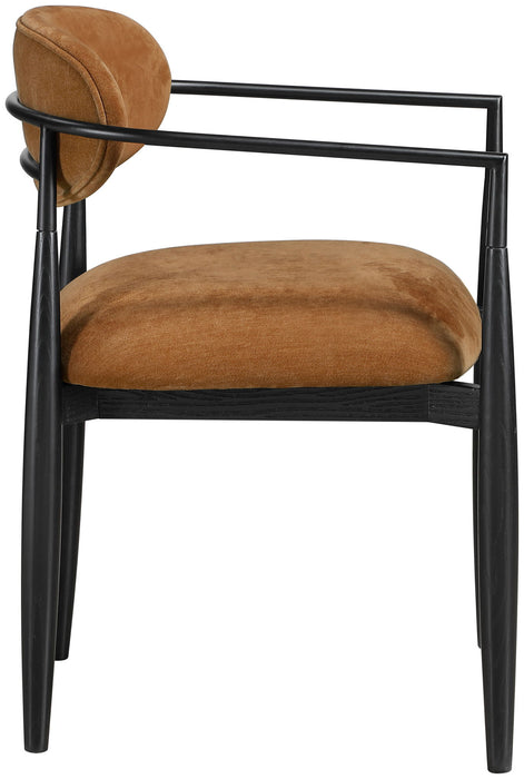 Riccio - Fabric Dining Arm Chair (Set of 2) - Black Frame