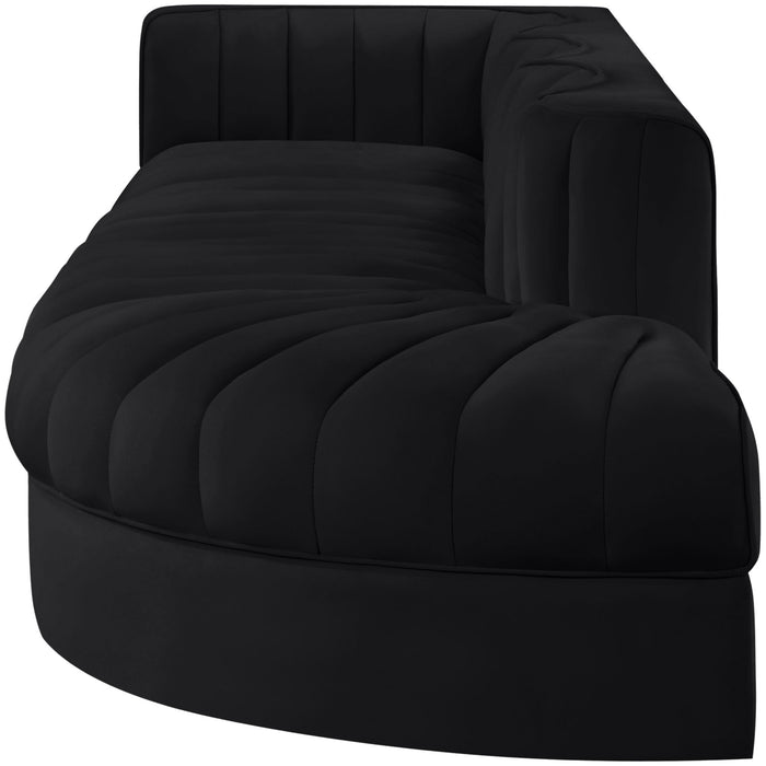 Rummi - Velvet Performance Fabric Upholstered 4 Piece Modular Sectional With Reverse Corner Chair - Stylish Home Furniture
