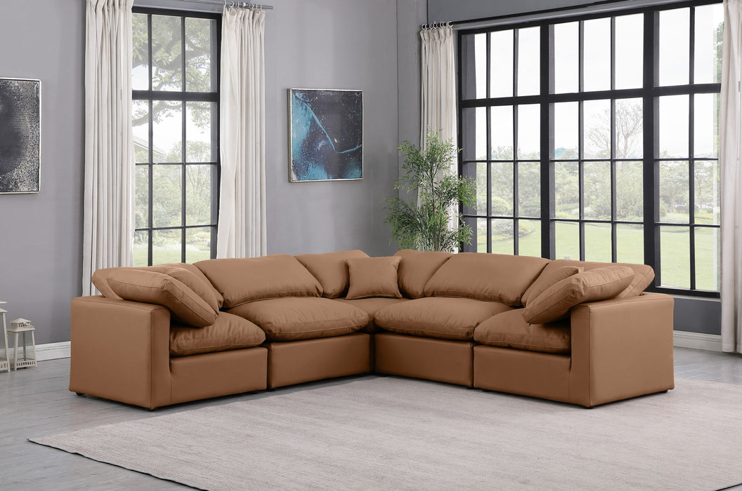 Indulge - Faux Leather 5 Piece Modular Corner Sectional