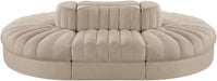 Rummi - Oval Velvet Performance Fabric Upholstered 6 Piece Modular Sectional - Stylish Home Furniture
