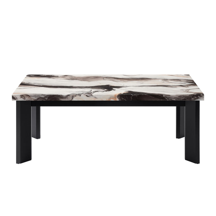 Strata - Faux Marble 3 Piece Occasional Set (1 Coffee & 2 End Tables) - Black / White - Stylish Home Furniture