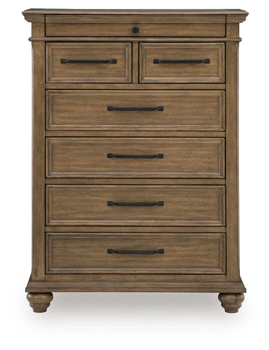 Karallin - Seven Drawer Chest - Medium Brown - Stylish Home Furniture