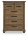 Karallin - Seven Drawer Chest - Medium Brown - Stylish Home Furniture