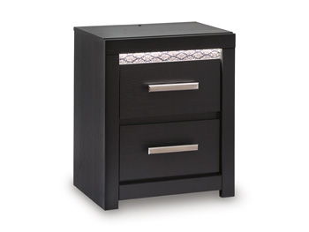 Shoralli - Two Drawer Night Stand - Black - Stylish Home Furniture