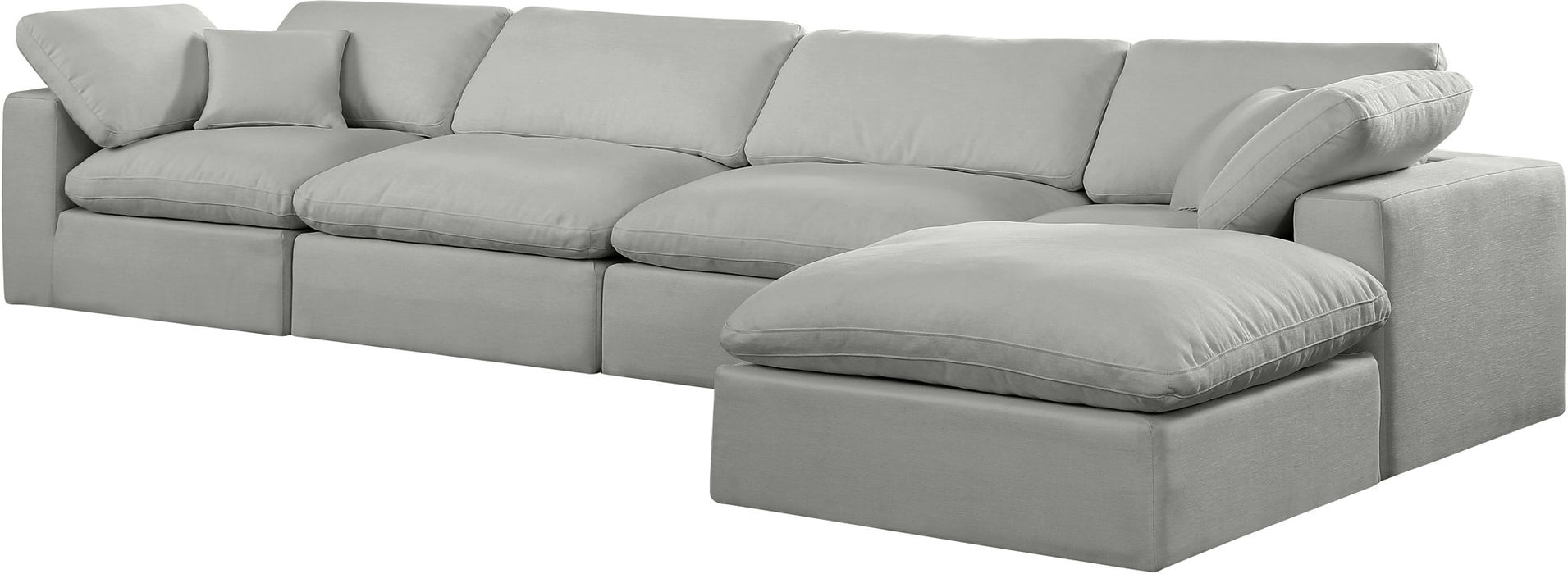 Comfy - 5 Piece Linen Modular Sectional With Chaise