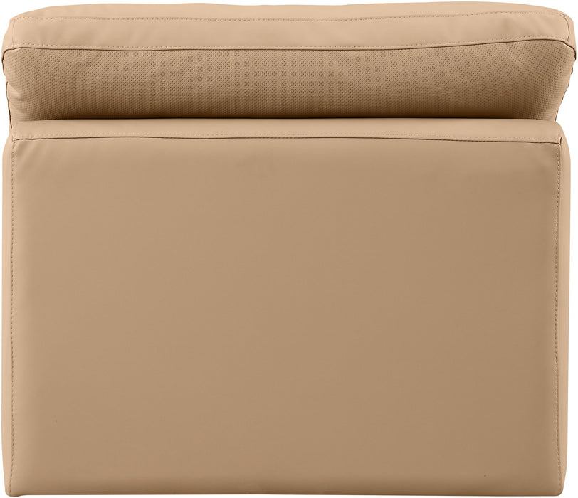 Indulge - Faux Leather Armless Chair - Tan - Stylish Home Furniture