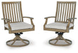 Rainier Ranch - Swivel Chair With Cushion (Set of 2) - Brown / Beige - Stylish Home Furniture