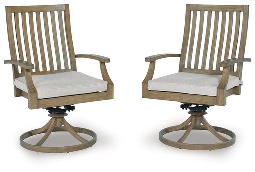 Rainier Ranch - Swivel Chair With Cushion (Set of 2) - Brown / Beige - Stylish Home Furniture