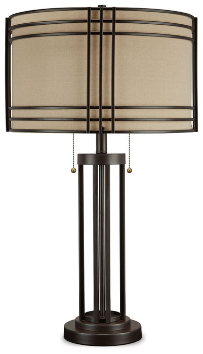 Hanswell - Metal Table Lamp  - Dark Brown - Stylish Home Furniture