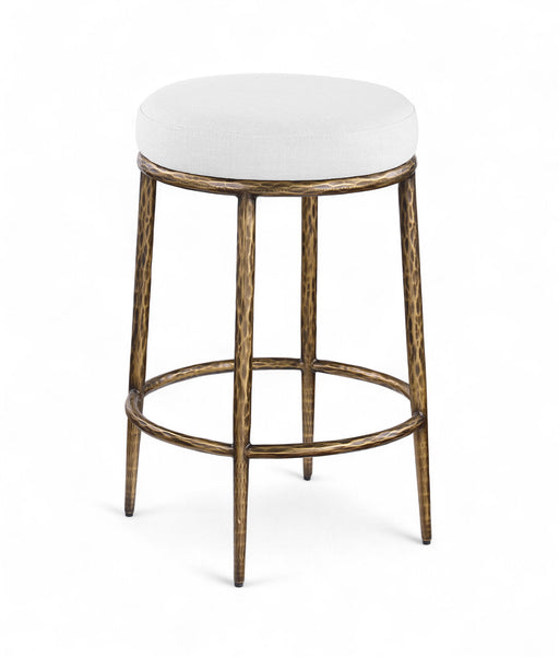 Ferro - Upholstered Backless Counter Stool With Brushed Gold Base