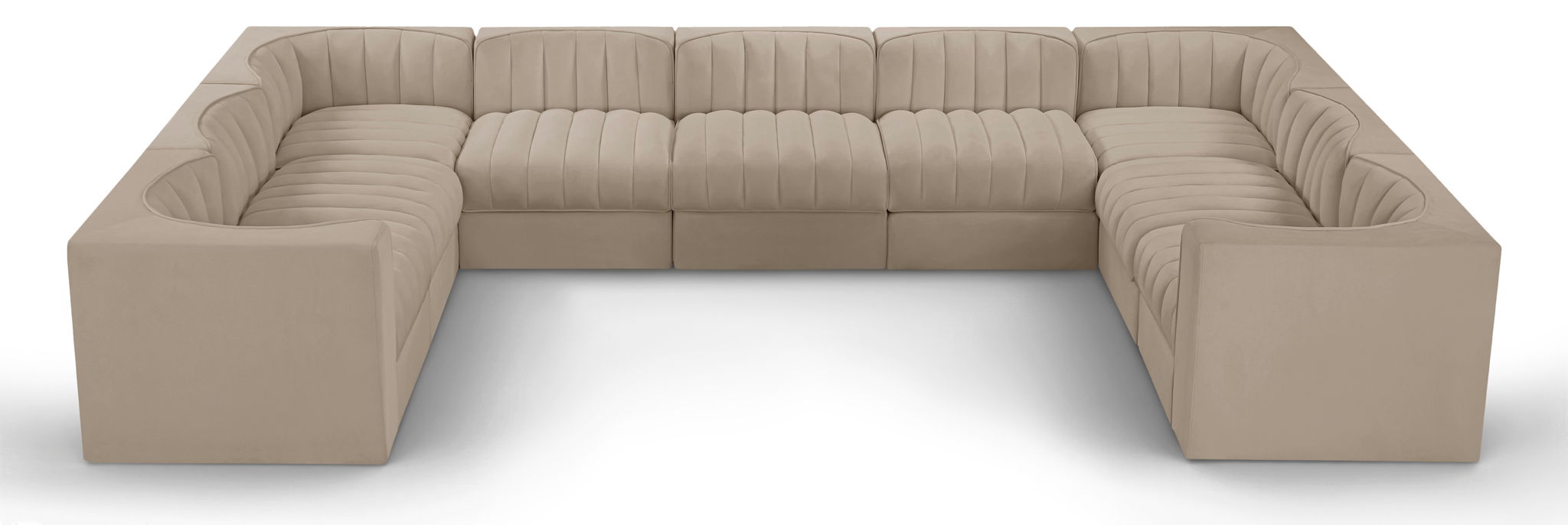 Rummi - Velvet Performance Fabric Upholstered 9 Piece Modular Sectional - Stylish Home Furniture