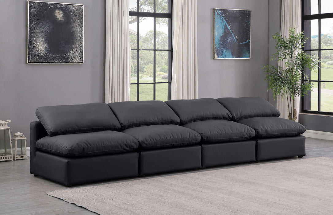 Indulge - Faux Leather 4 Seat Modular Armless Sofa
