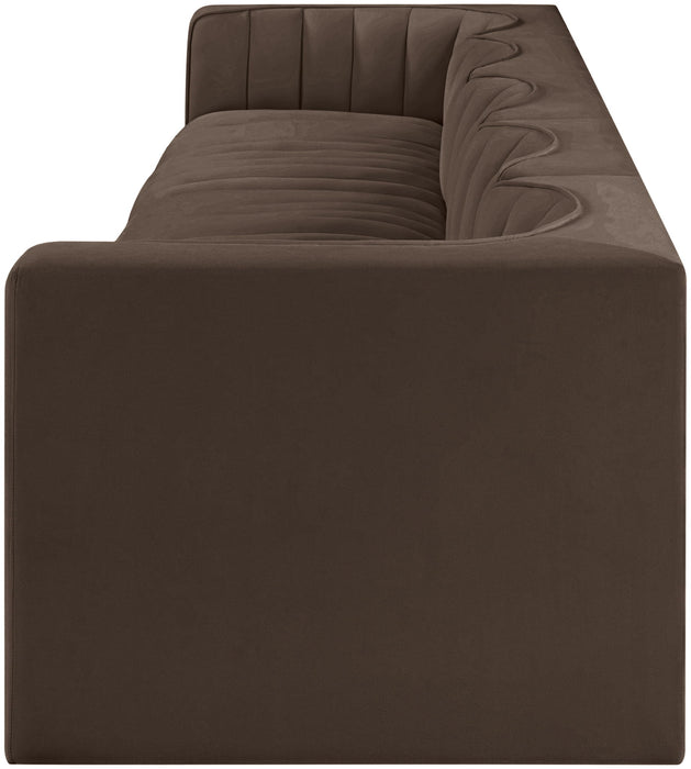 Rummi - Velvet Performance Fabric Upholstered 5 Piece Modular Sofa - Stylish Home Furniture