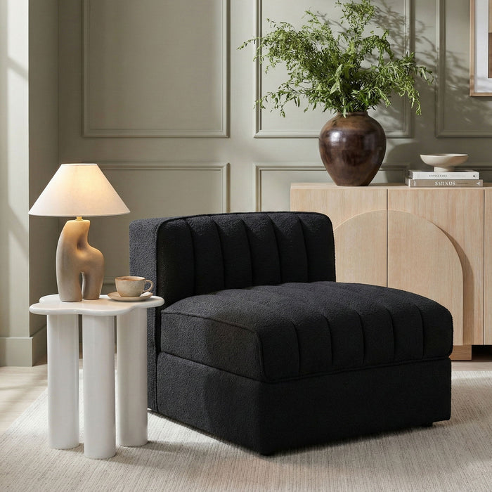 Rummi - Velvet Performance Fabric Upholstered Modular Armless Chair - Stylish Home Furniture